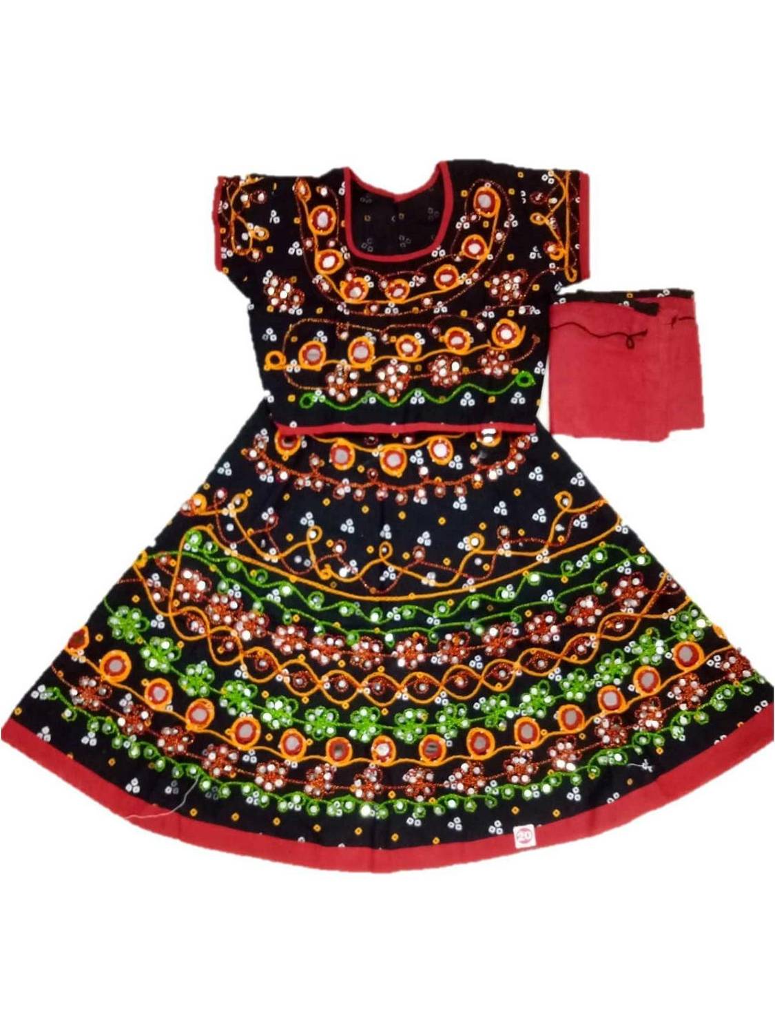 Anchal Collection Girls Lehenga Choli Ethnic Wear Embroidered Lehenga, Choli and Dupatta Set