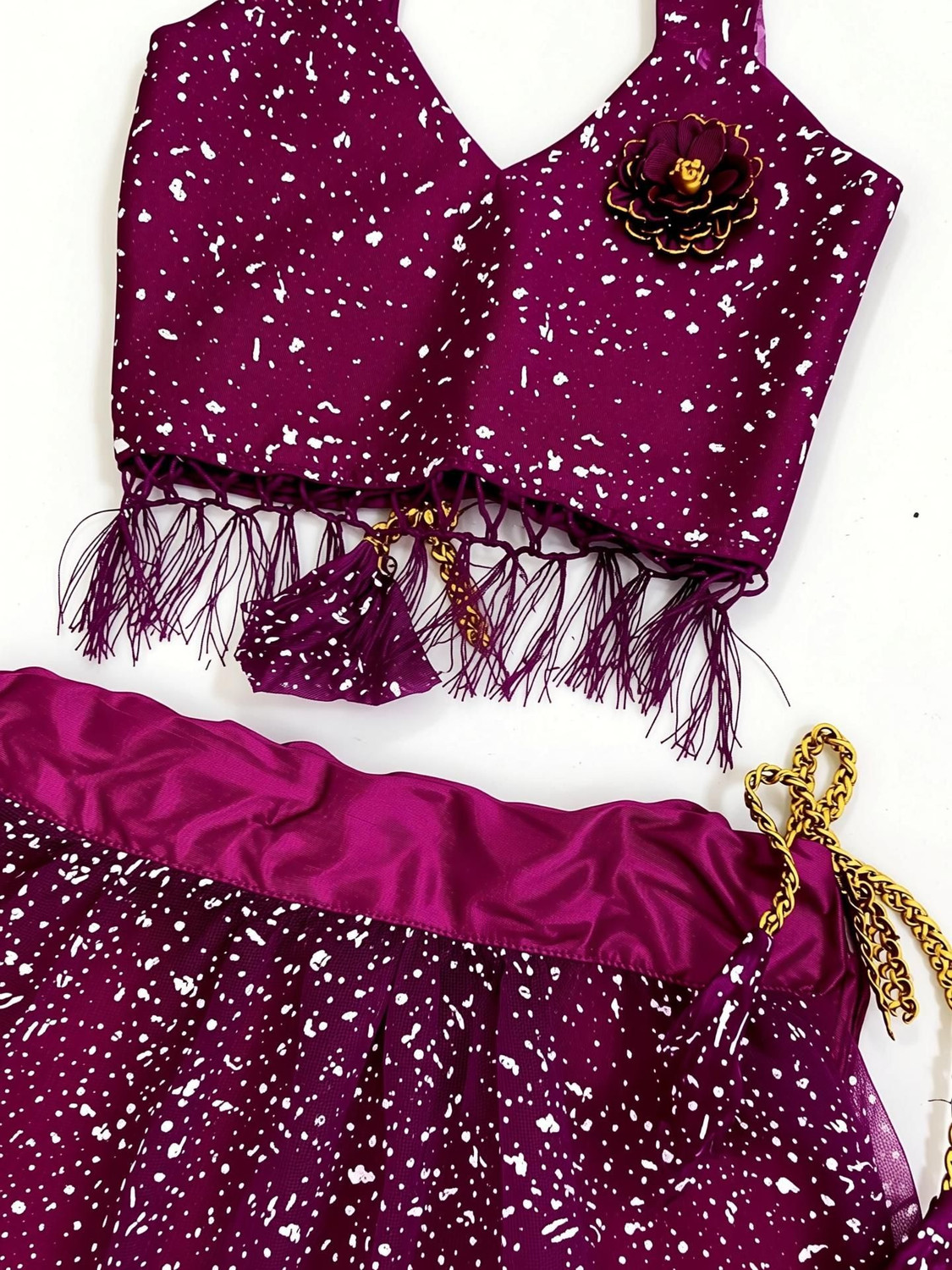 Image of Atierking Indi Girls Lehenga Choli Fusion Wear Printed Lehenga, Choli and Dupatta Set