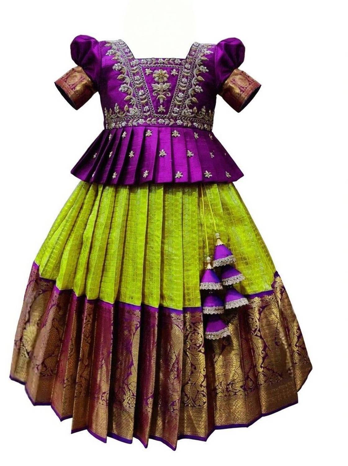 Wommaniya Impex Girls Lehenga Choli Ethnic Wear Embroidered Lehen...mo