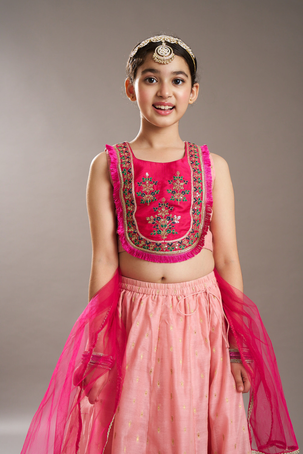 Image of Bitiya By Bhama Indi Girls Lehenga Choli Ethnic Wear Embroidered Lehenga Choli