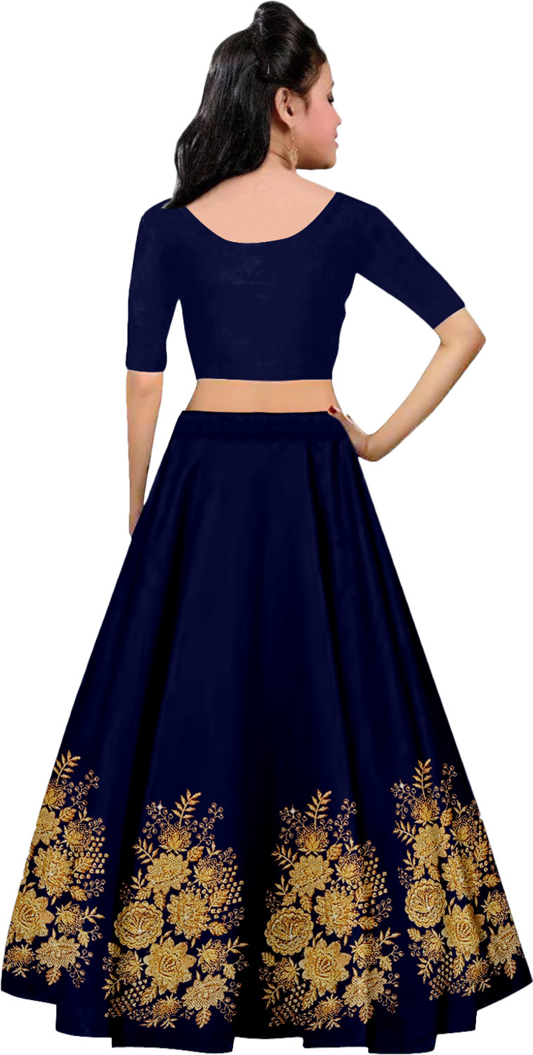 Image of WTWC FAB Girls Lehenga Choli Ethnic Wear Embroidered Lehenga, Choli and Dupatta Set