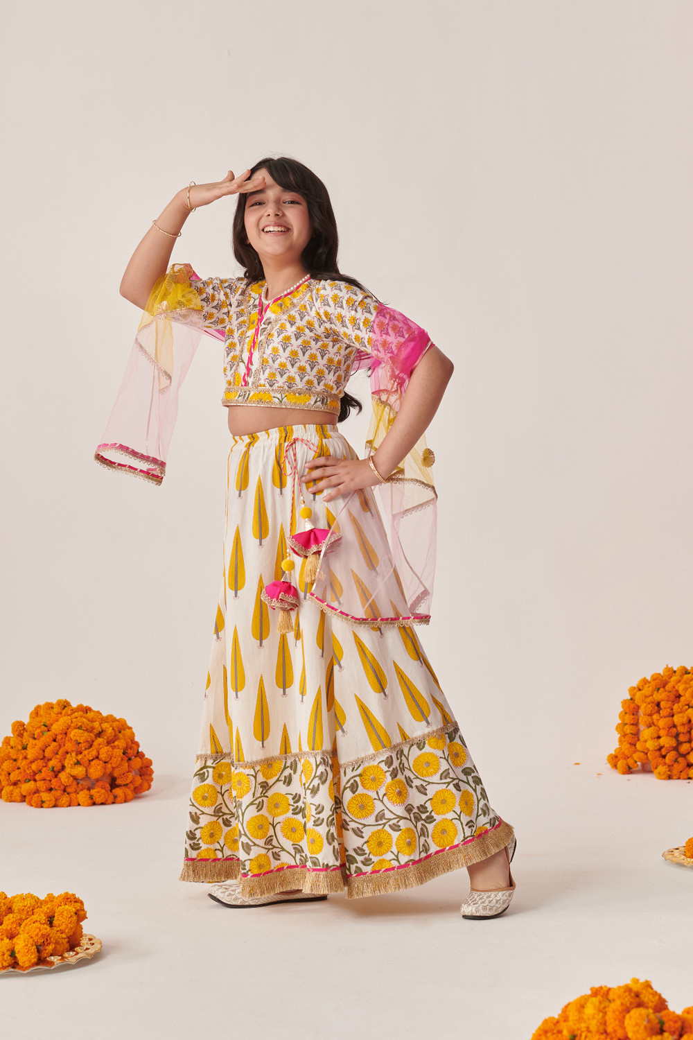 Image of Pspeaches Indi Girls Lehenga Choli Ethnic Wear Printed Lehenga Choli