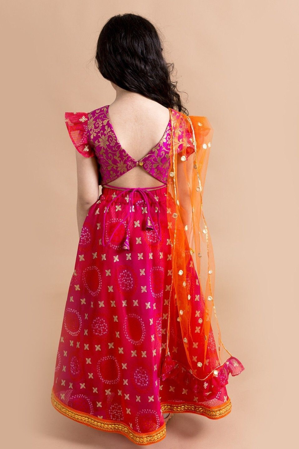 Image of Pspeaches Girls Lehenga Choli Ethnic Wear Self Design Lehenga, Choli and Dupatta Set