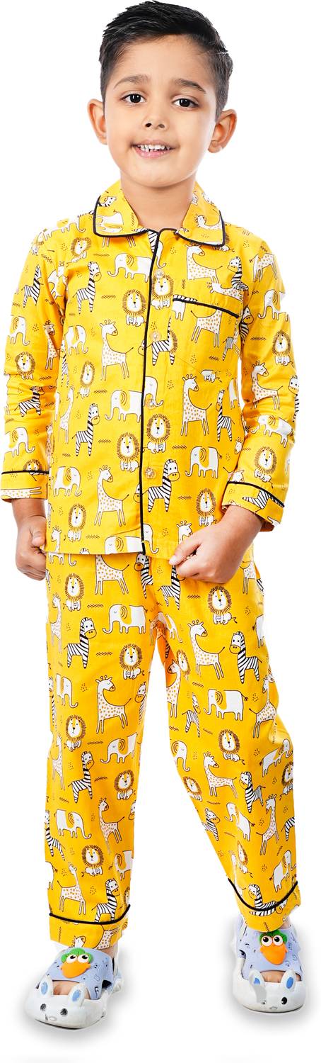 tiny hugs Kids Nightwear Boys Printed Cotton