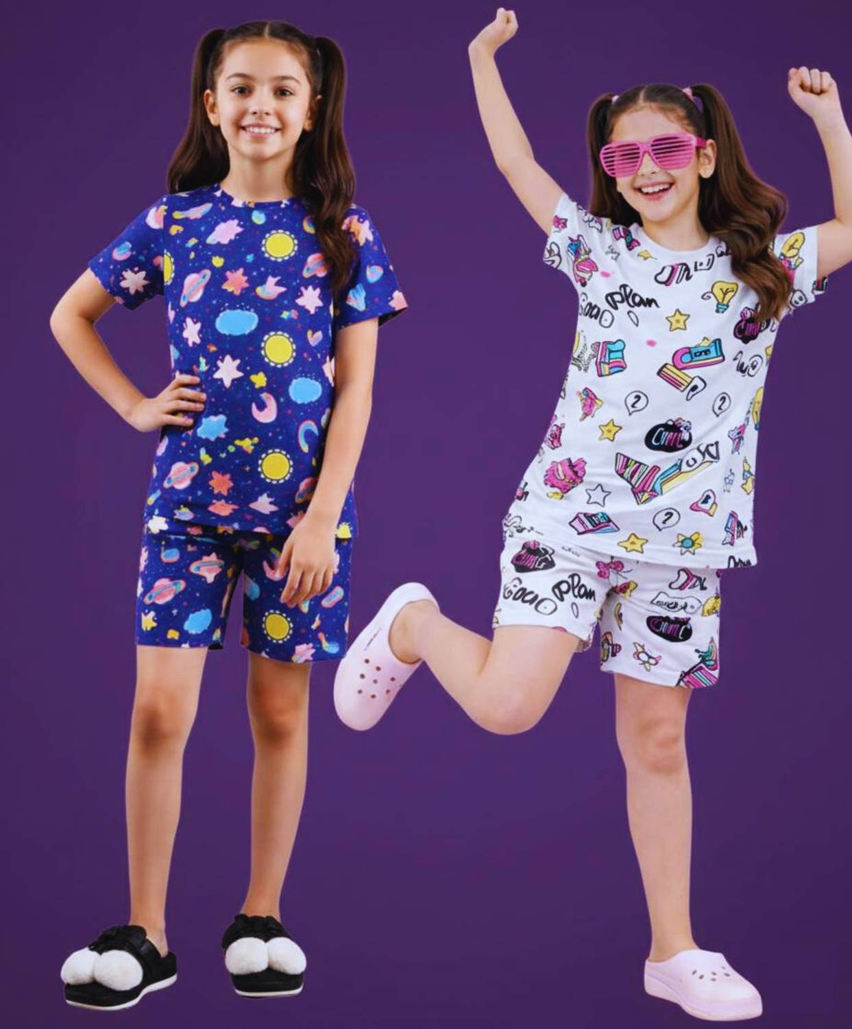 Amreliya Style Kids Nightwear Girls Printed Cotton