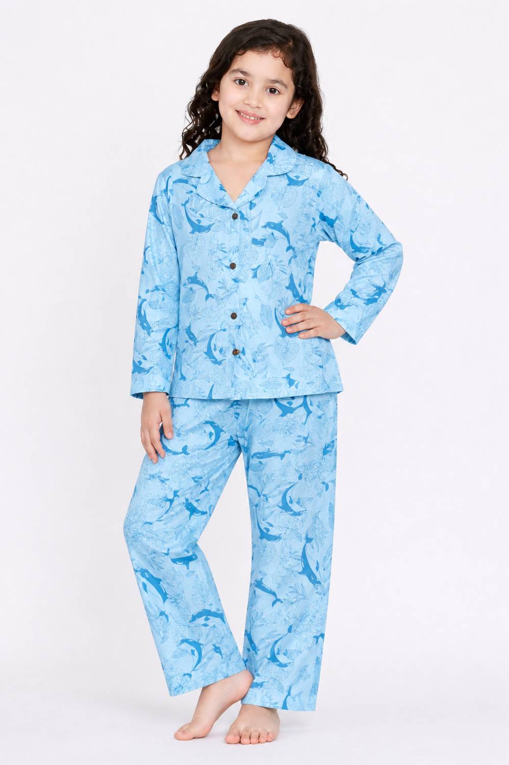 AKDYUG Kids Nightwear Baby Boys & Baby Girls Printed Rayon