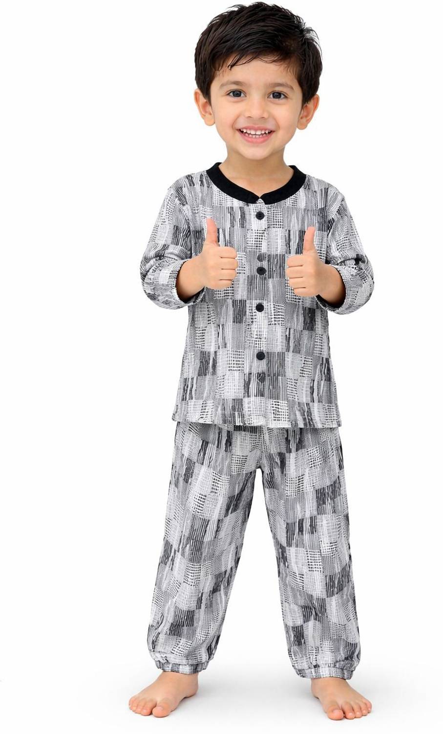 3BROS Kids Nightwear Baby Boys & Baby Girls Printed Cotton