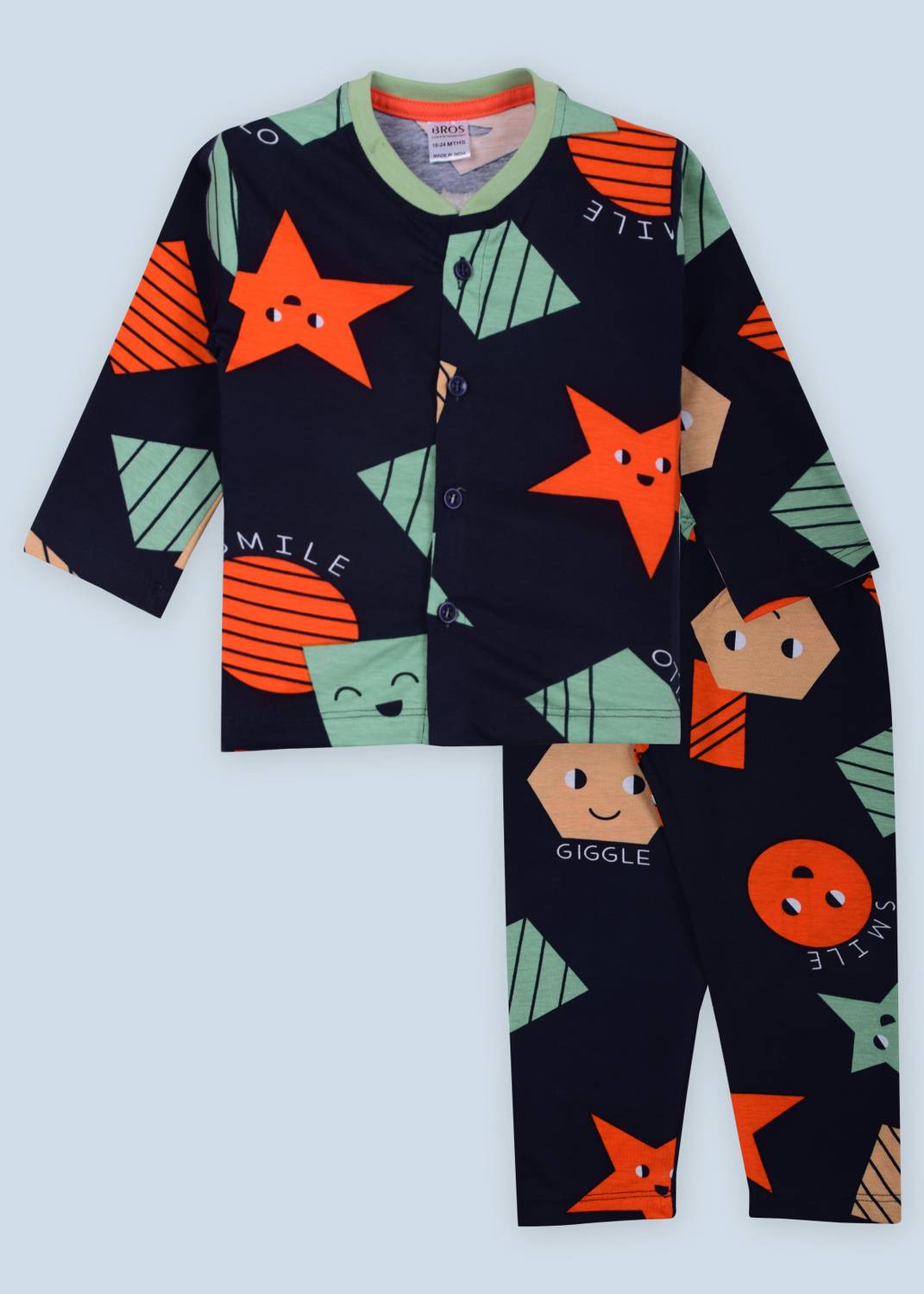 3BROS Baby Boys & Baby Girls Casual Shirt Pyjama