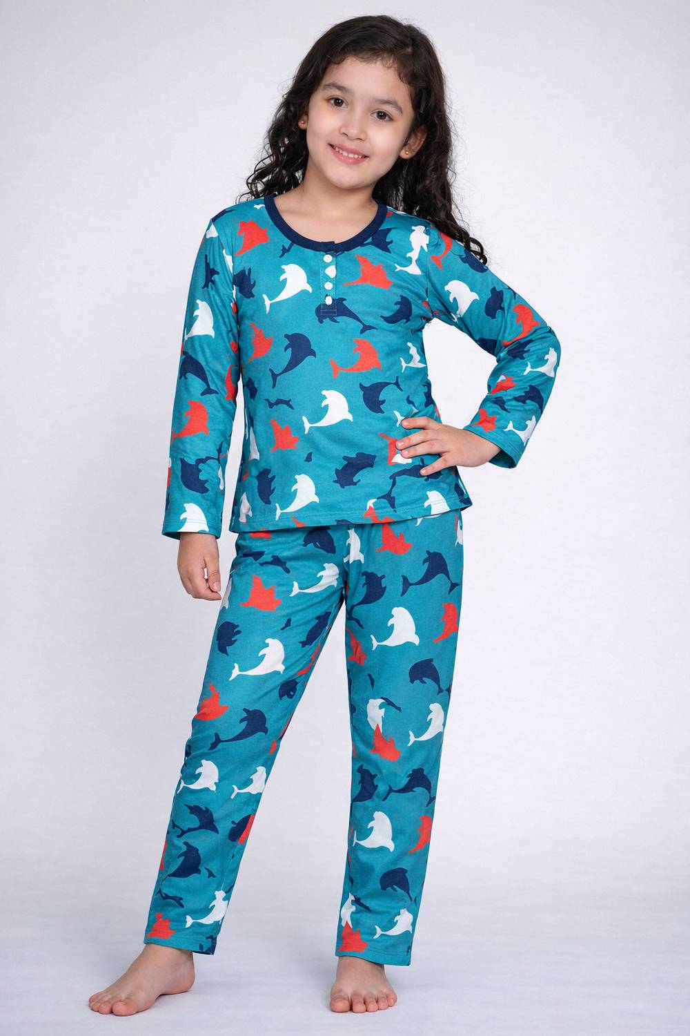 AKDYUG Kids Nightwear Baby Boys & Baby Girls Printed Rayon