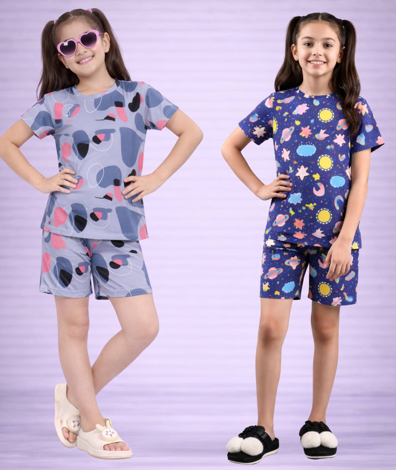 AMRELIYAS TRENDINGZ Kids Nightwear Girls Printed Cotton
