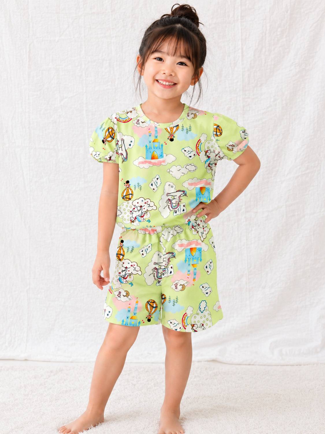 Aasman Enterprise Kids Nightwear Girls Printed Cotton Blend