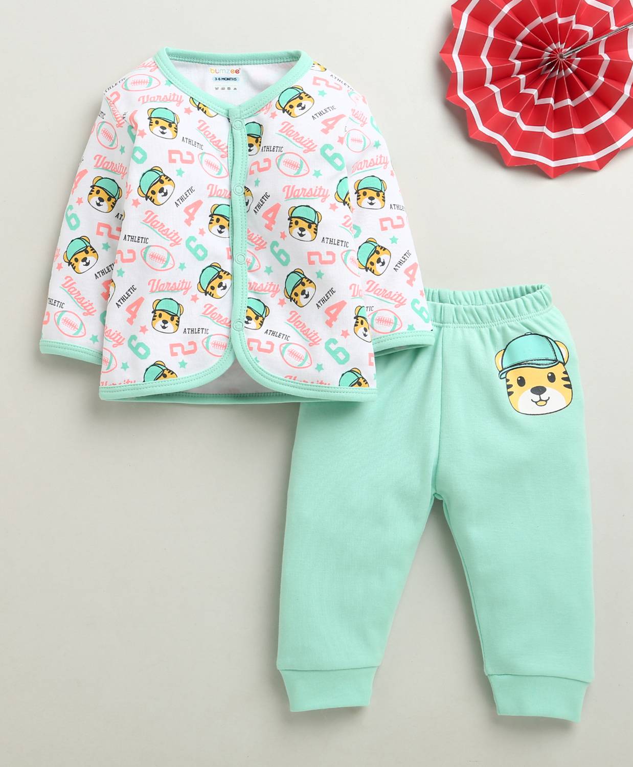 BUMZEE Kids Nightwear Baby Boys Animal Print Cotton