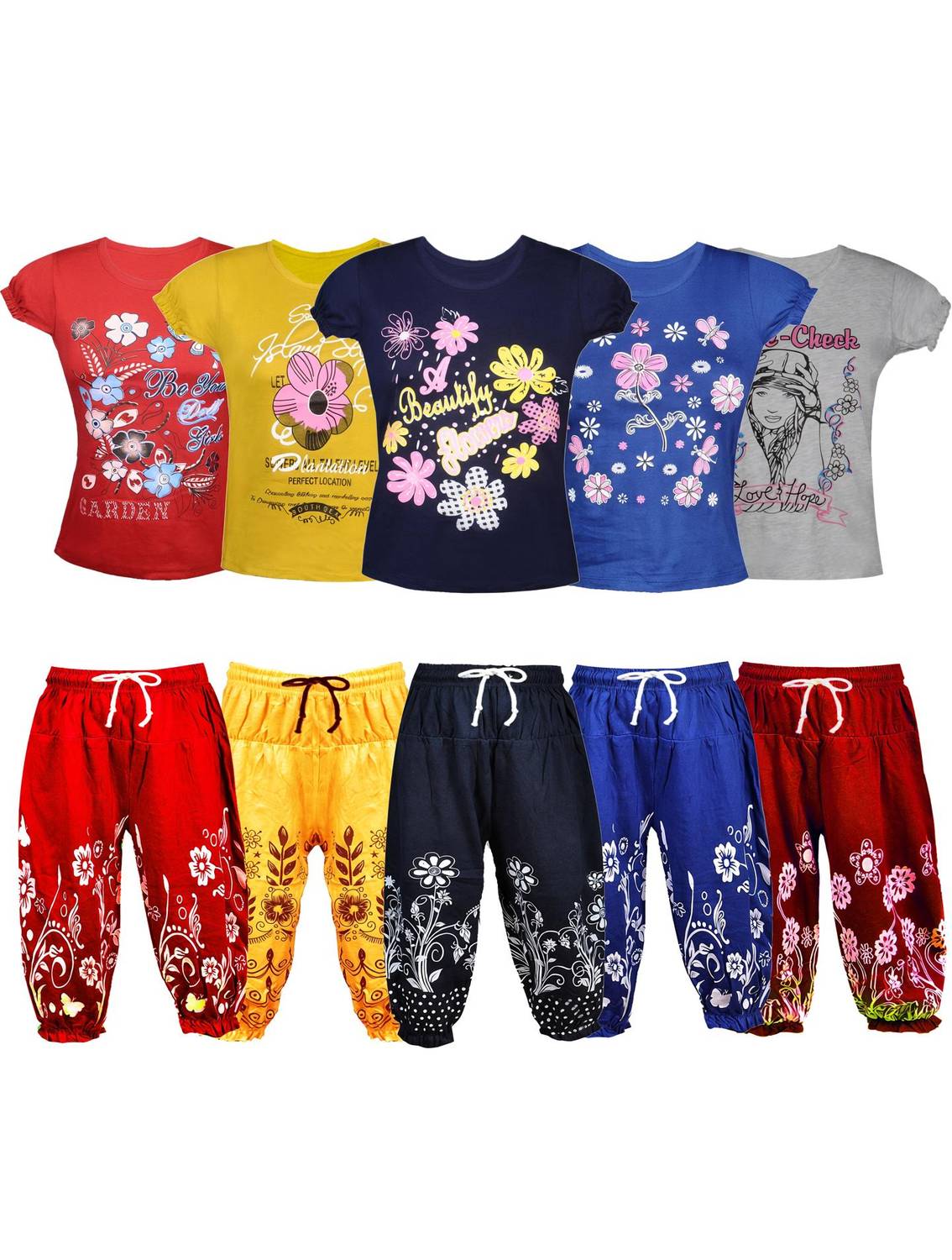 Fashionate World Girls Printed Cotton Blend Kids Nightwear (Multi...mo