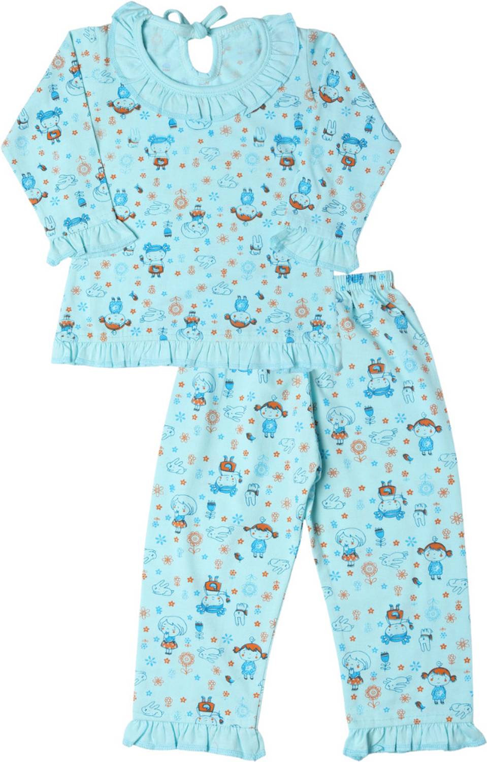Chiclift Kids Nightwear Baby Girls Printed Cotton