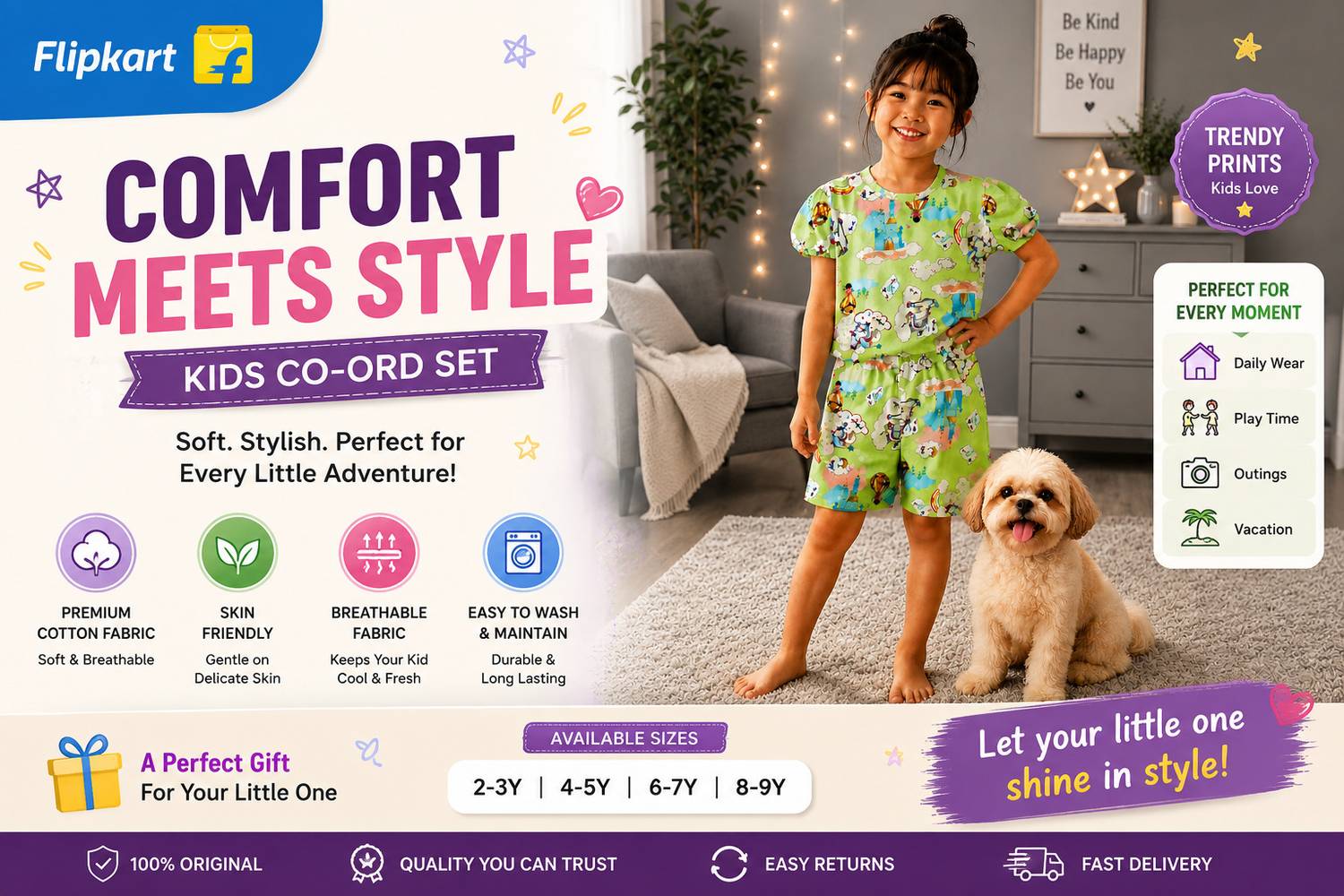 4JSTAR Kids Nightwear Boys & Girls Printed Polyester Blend