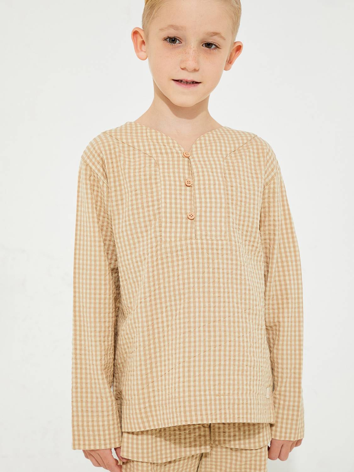 Cherry Crumble by Nitt Hyman Baby Boys Checkered Cotton Kids Nightwear