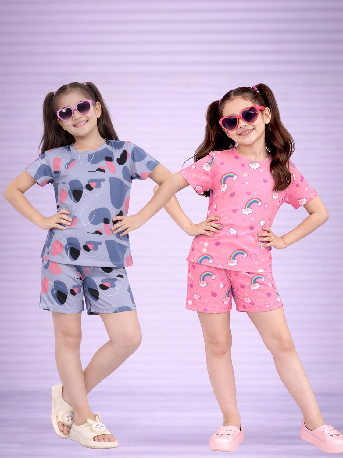 AMRELIYAS TRENDINGZ Kids Nightwear Girls Printed Cotton