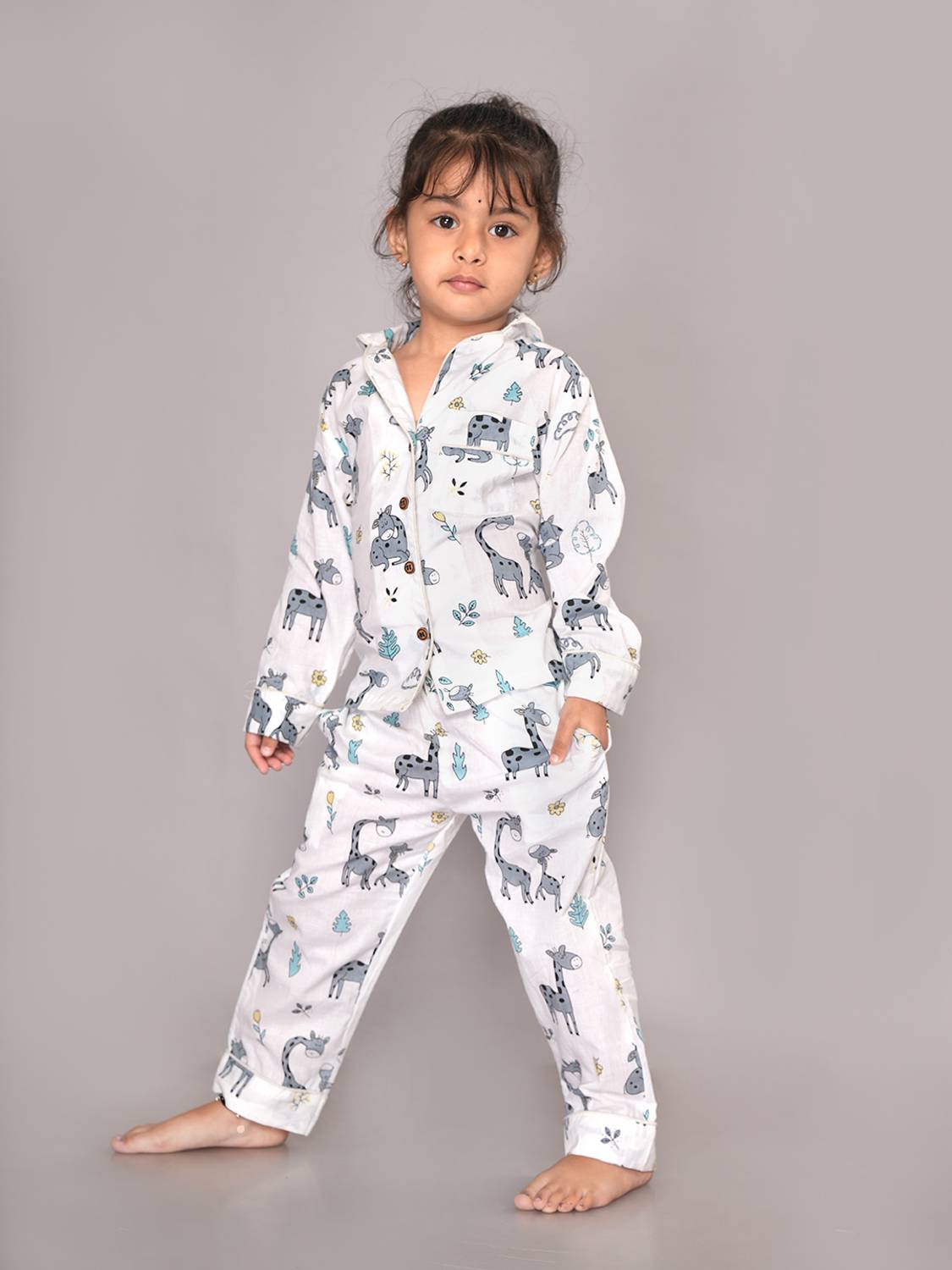 Blocks Of India Kids Nightwear Baby Boys & Baby Girls Animal Print Cotton