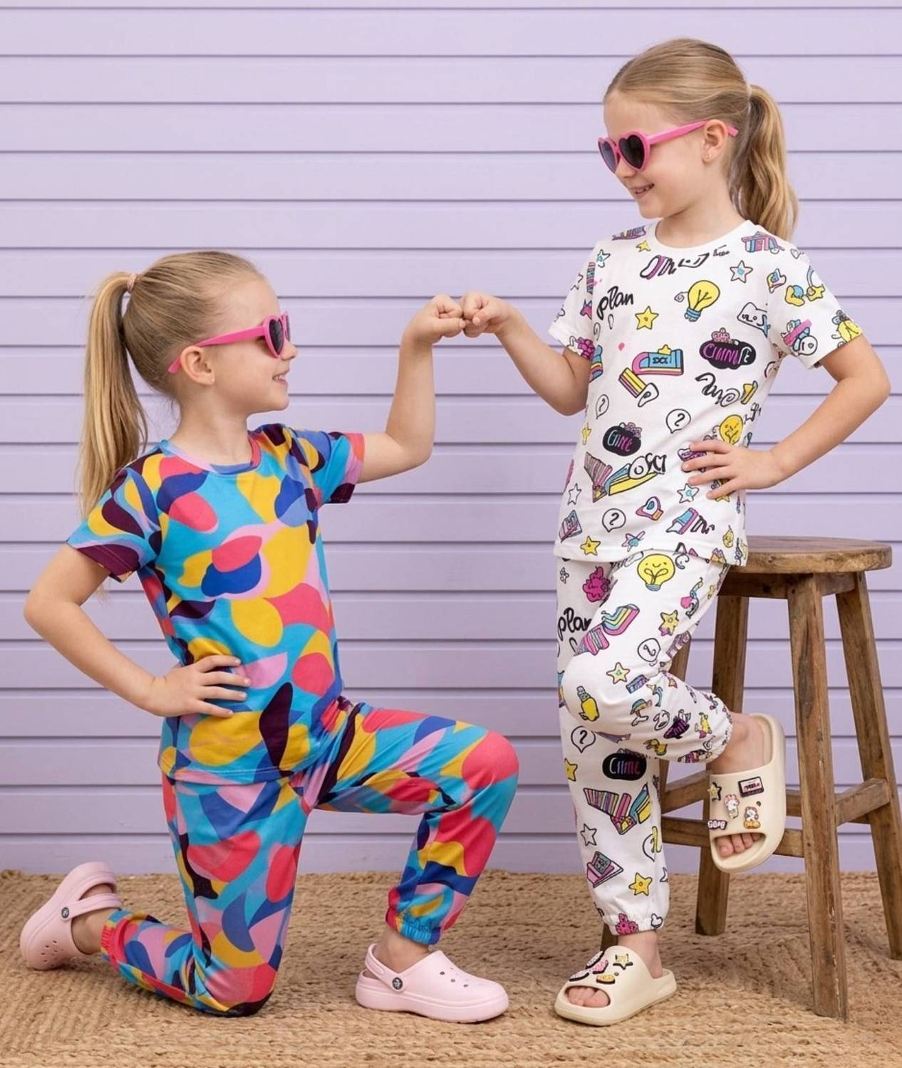 AMRELIYAS TRENDINGZ Kids Nightwear Girls Printed Cotton