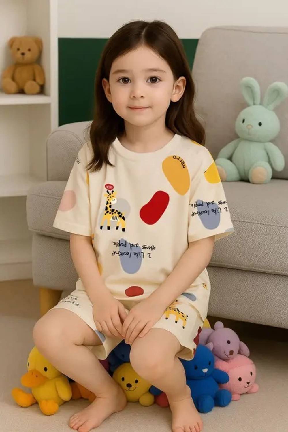 BM7STAR Kids Nightwear Girls Printed Cotton Blend