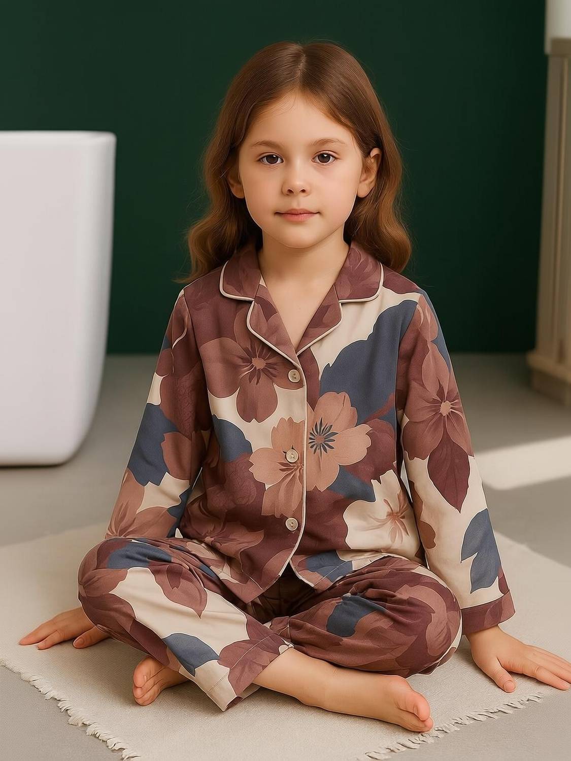 BM7STAR Kids Nightwear Girls Printed Cotton Blend