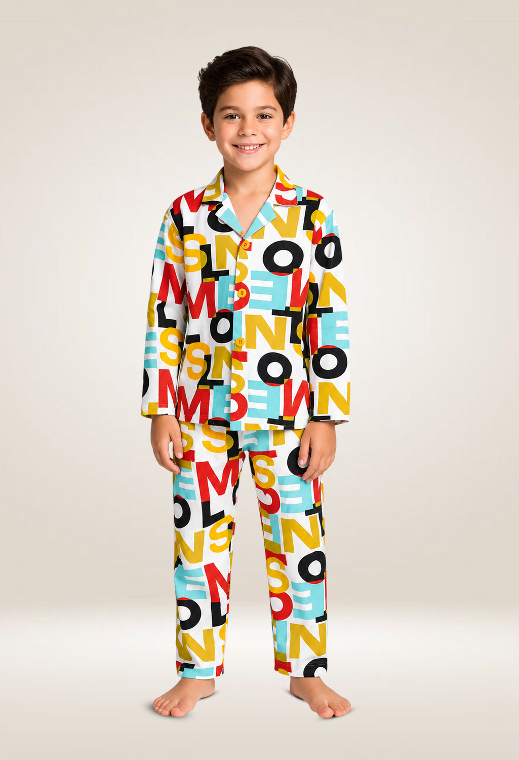Image of 3BROS Kids Nightwear Boys Printed Cotton