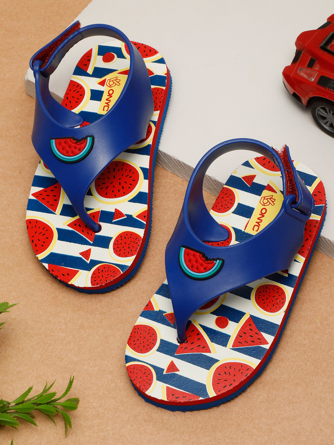Image of ONYC Velcro T-bar Sandals For Boys & Girls (Blue, 12-18 Months)