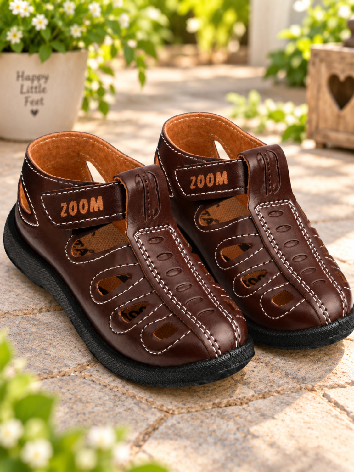 Image of LEVOT Boys & Girls Velcro Strappy Sandals