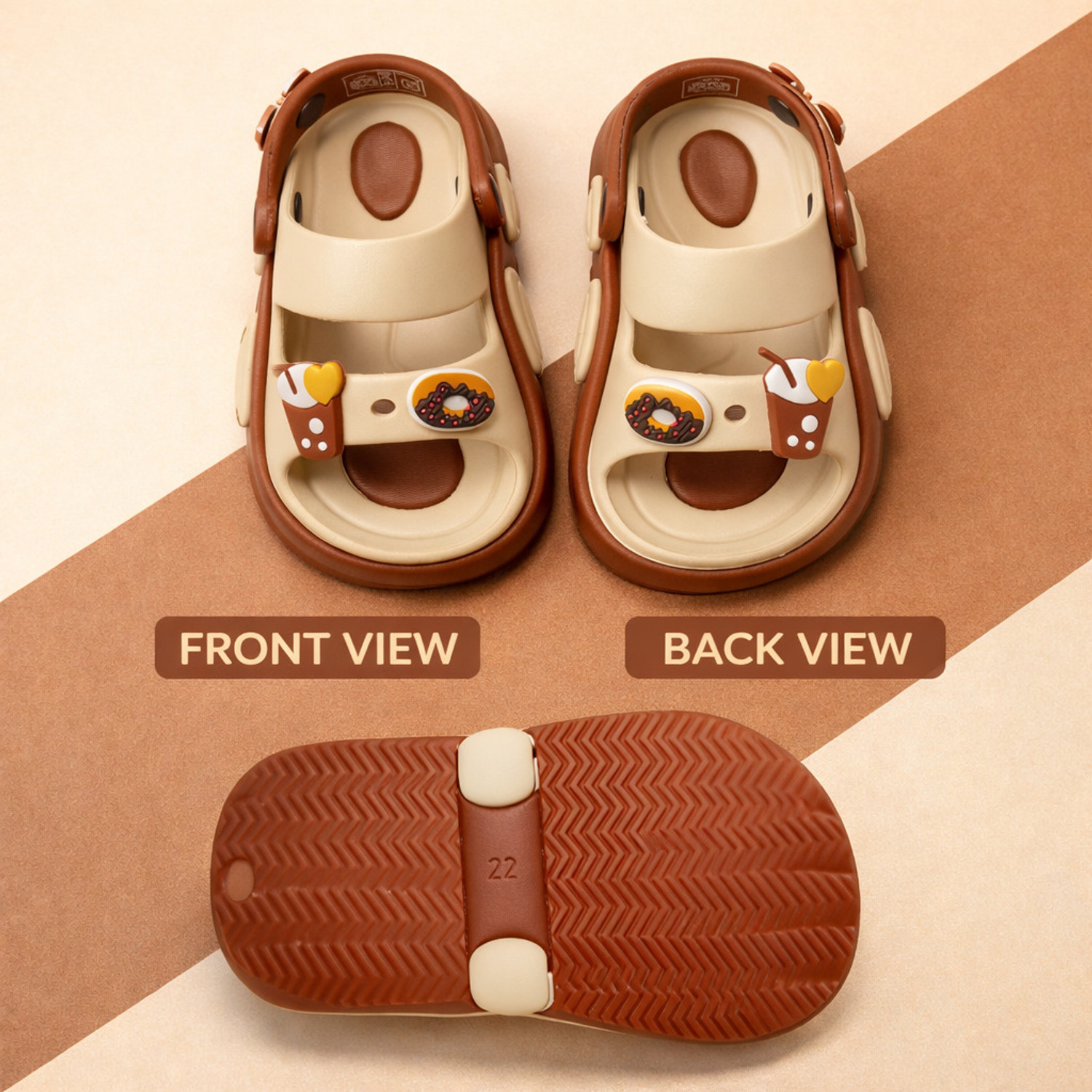 bachuaa Boys & Girls Strap Slipper Flip Flop (Brown, 15-18 Months ...