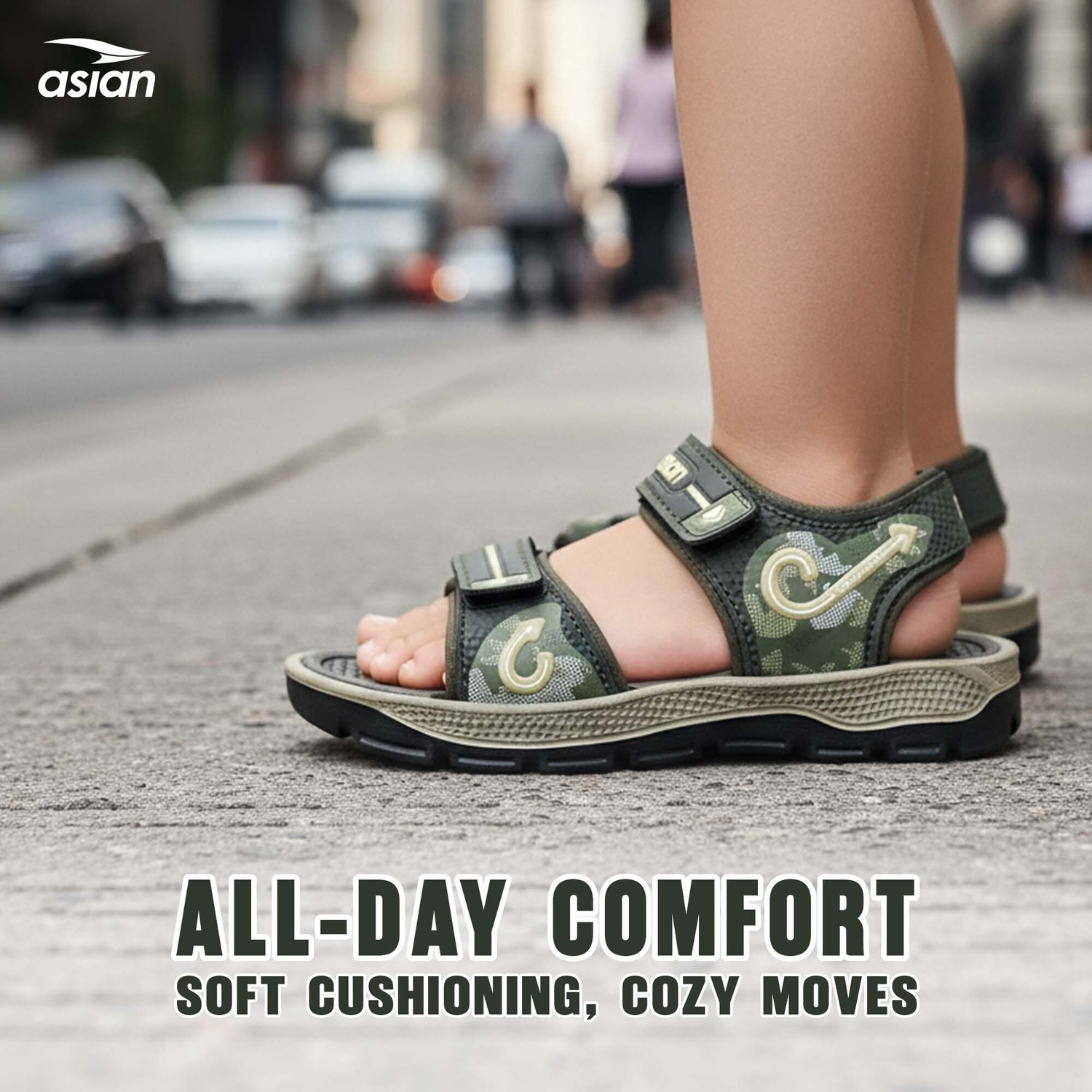 Image of asian Boys & Girls Velcro Sports Sandals
