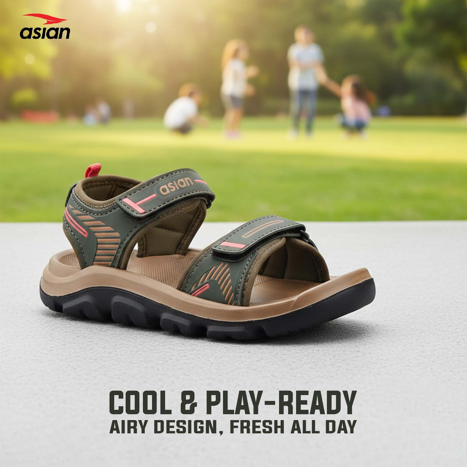 Image of asian Boys & Girls Velcro Sports Sandals