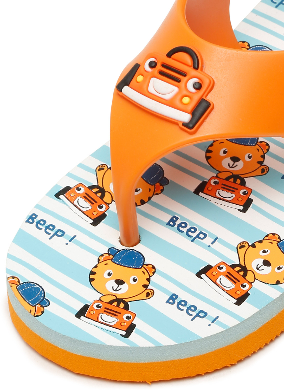 Image of ONYC Velcro T-bar Sandals For Boys & Girls (Orange, 3.5-4 Years)