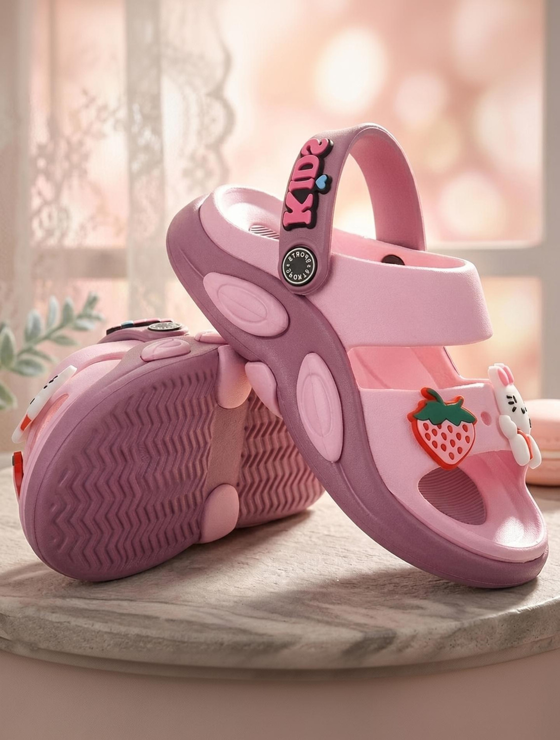 Image of FOOT TRENDS Hello Kitty Sling Back Flats For Girls (Pink, 3-3.5 Years)