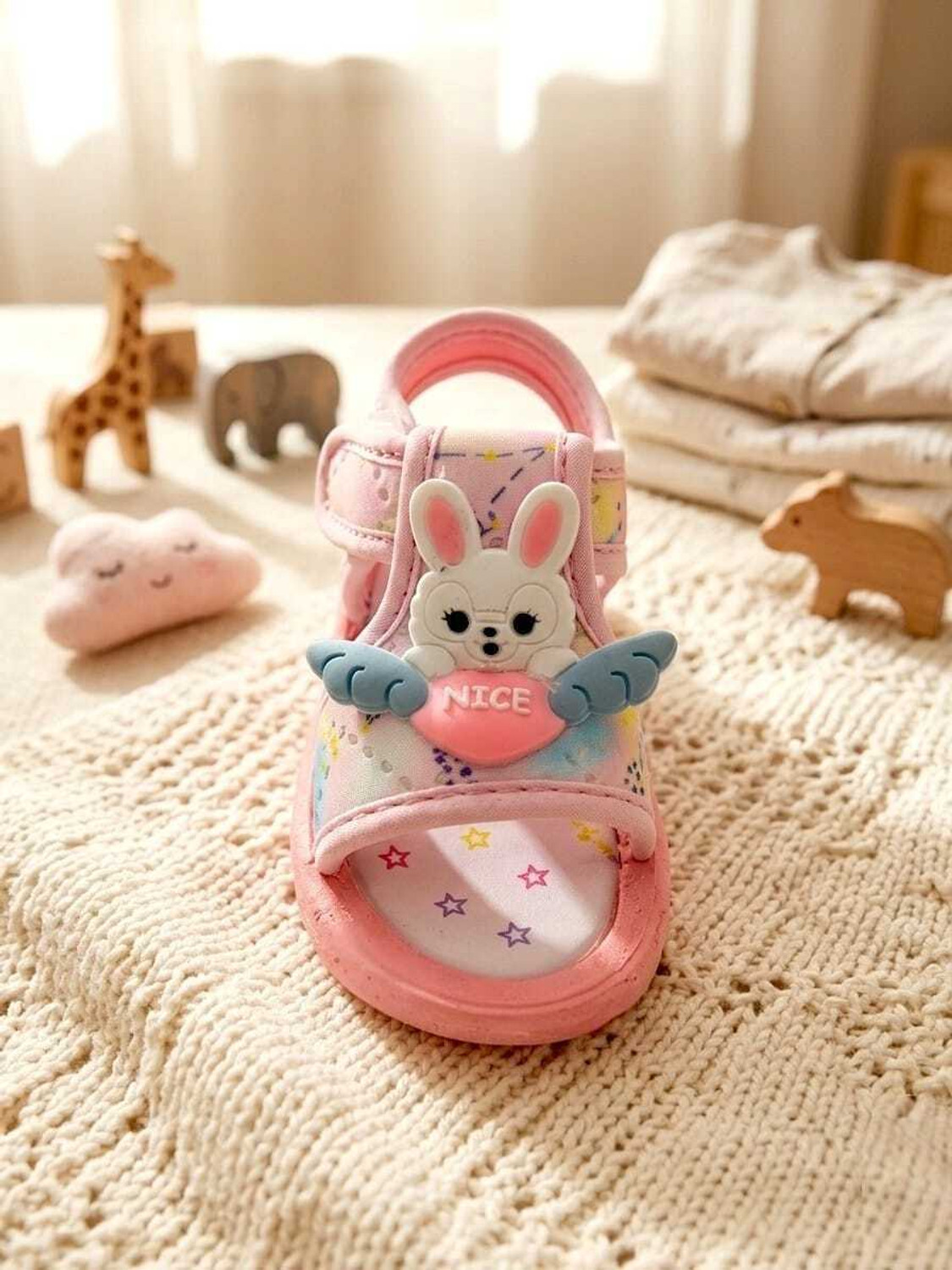 Image of YASAA Velcro Strappy Sandals For Boys & Girls (Pink, 9-12 Months)