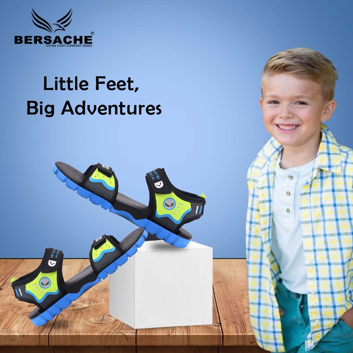 Image of BERSACHE Boys Velcro Sports Sandals