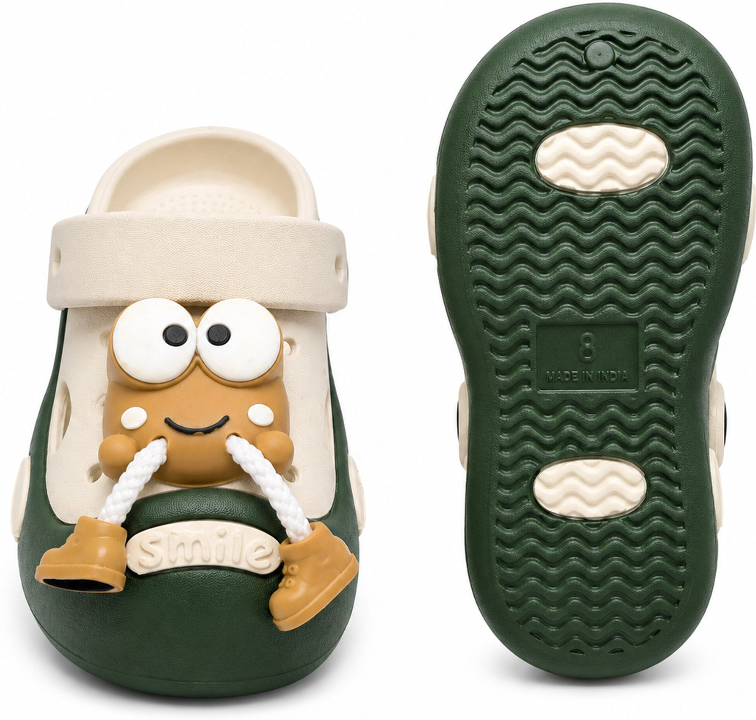 Image of amaezo Strap Clogs For Boys & Girls (Green, 2.5-3 Years)