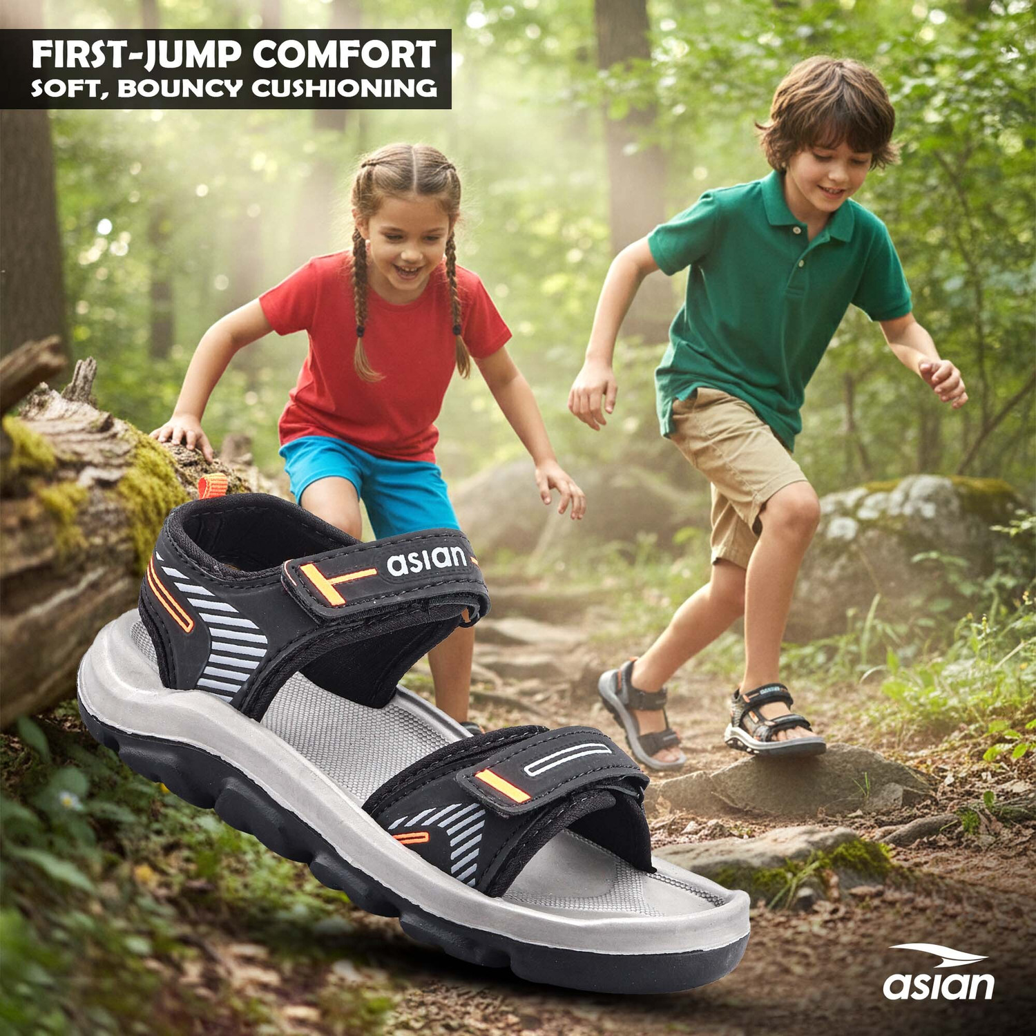 Image of asian Boys & Girls Velcro Sports Sandals