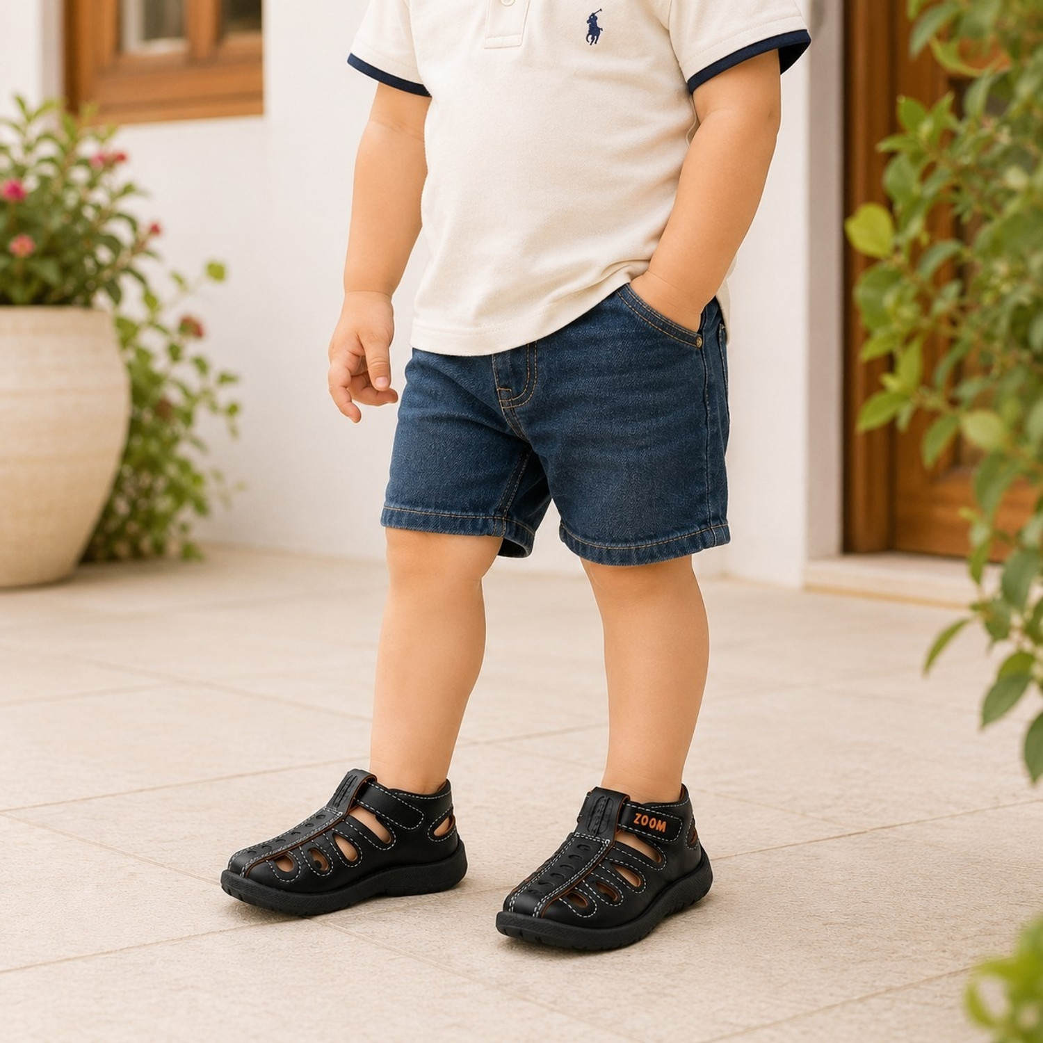 Image of LEVOT Boys & Girls Velcro Strappy Sandals
