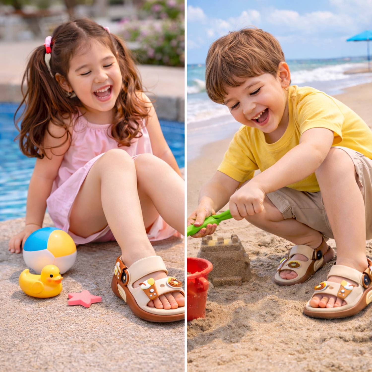 bachuaa Boys & Girls Brown Strap Slipper Flip Flop - Image 4