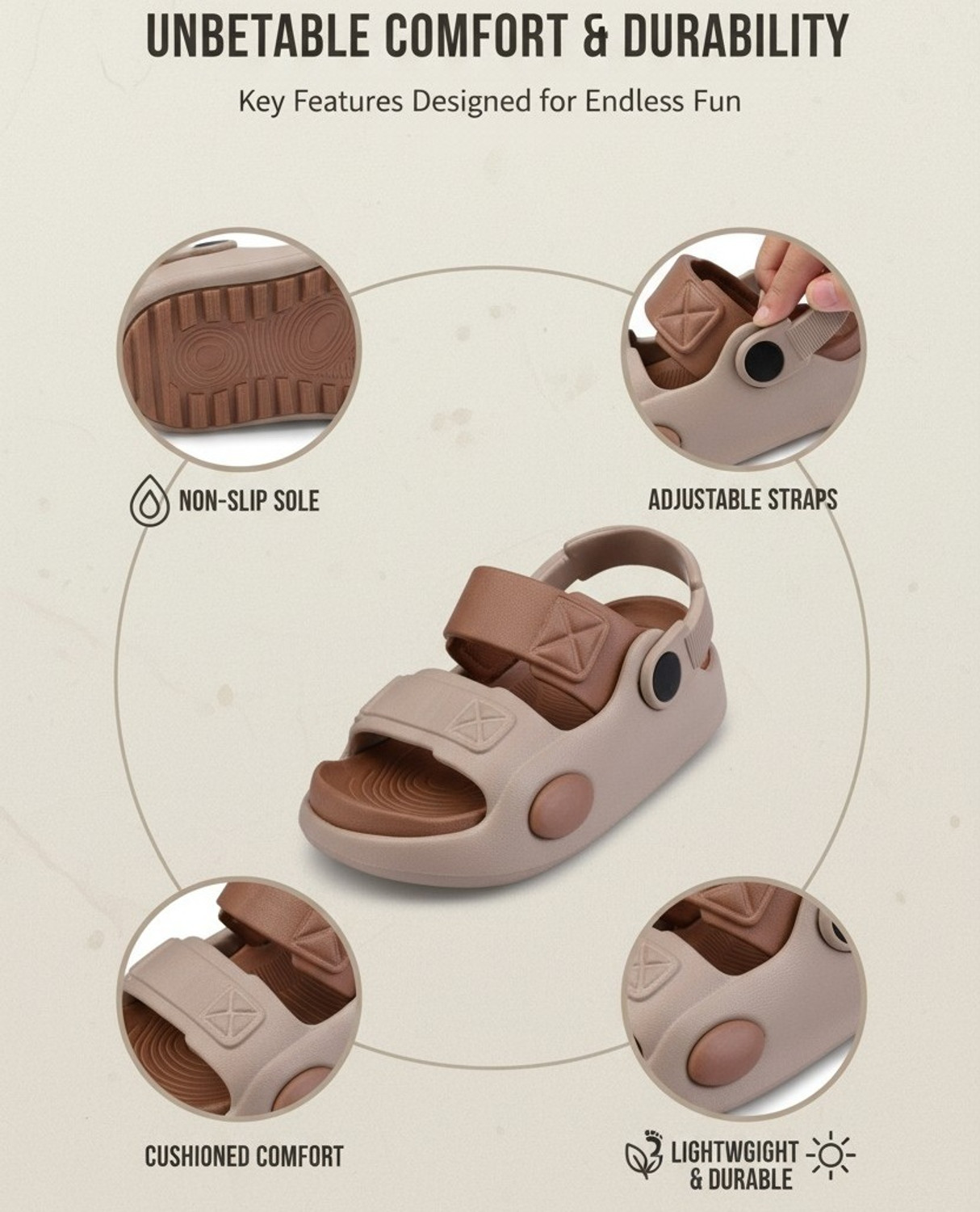 Image of Miss & Chief Boys & Girls Sling Back Sports Sandals
