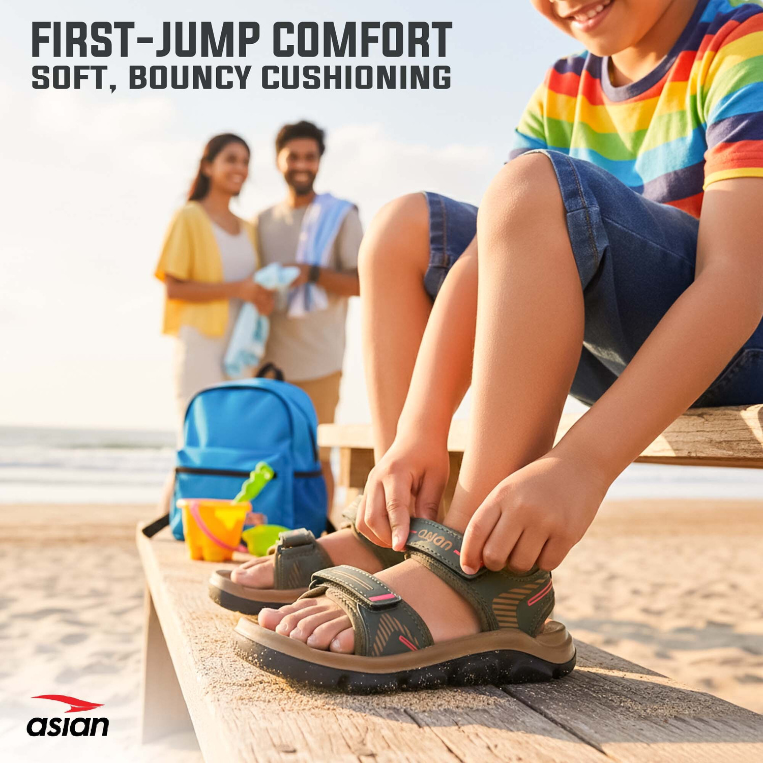 Image of asian Boys & Girls Velcro Sports Sandals