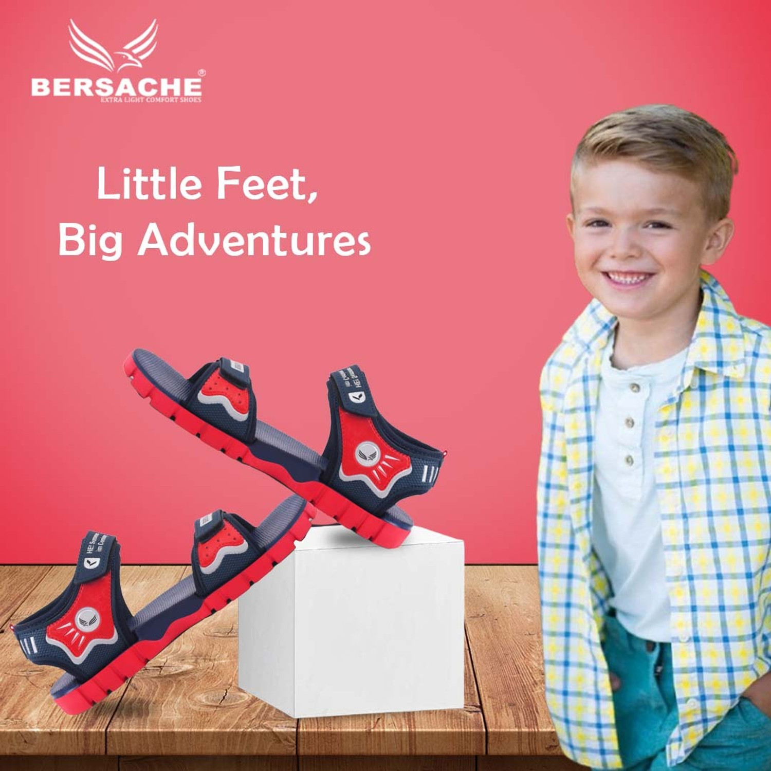 Image of BERSACHE Boys Velcro Sports Sandals