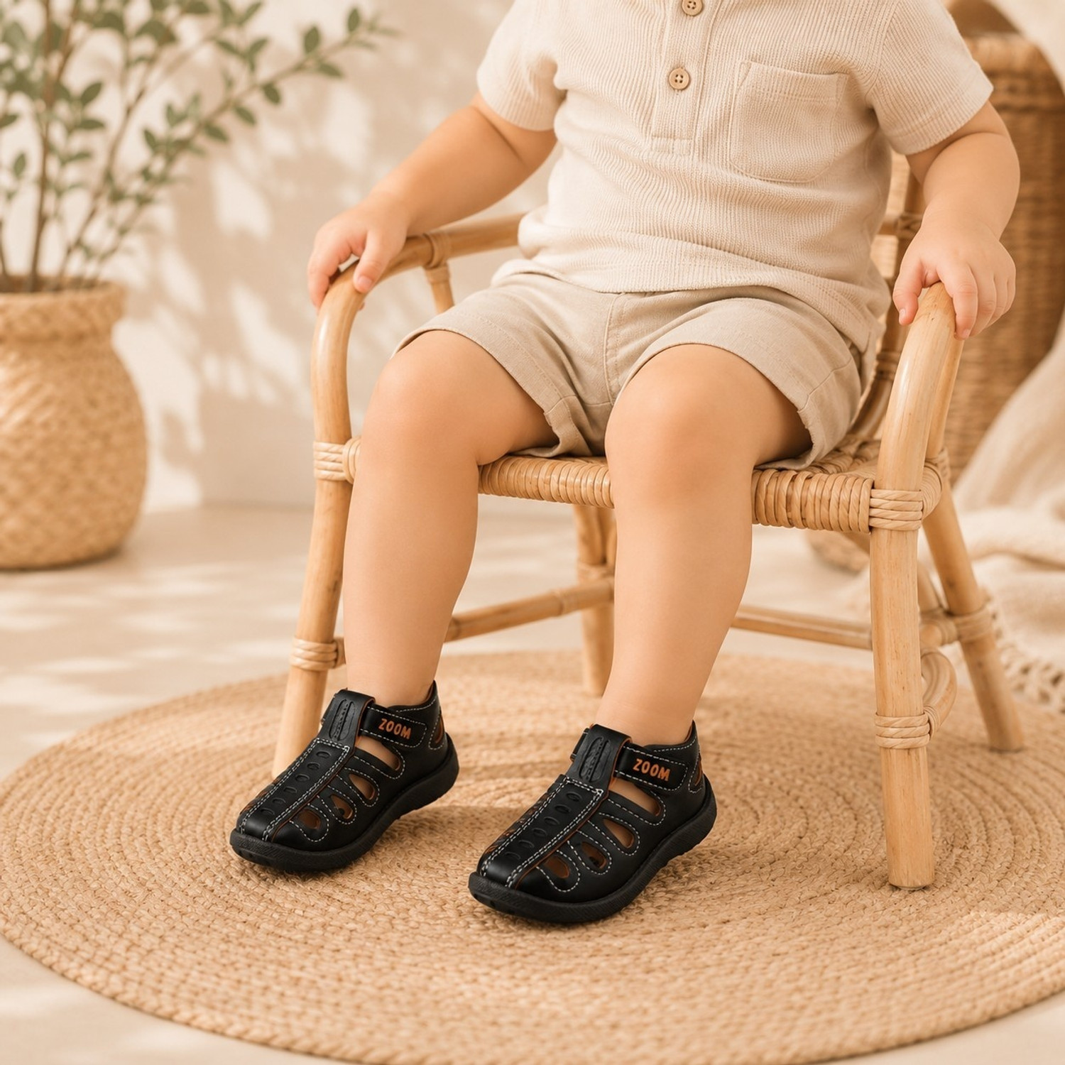 Image of LEVOT Boys & Girls Velcro Strappy Sandals