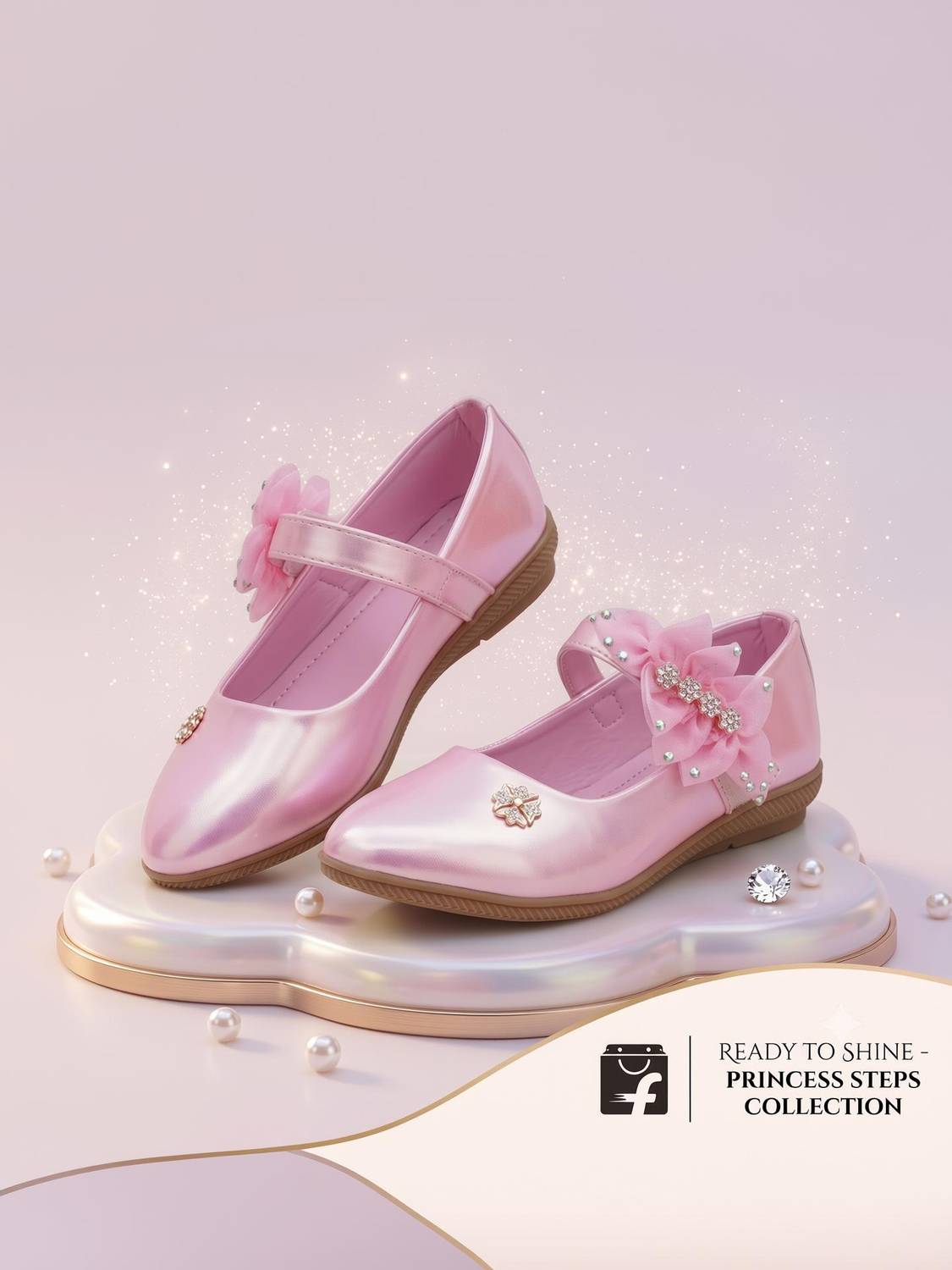 BRUTON Girls Velcro Ballerinas