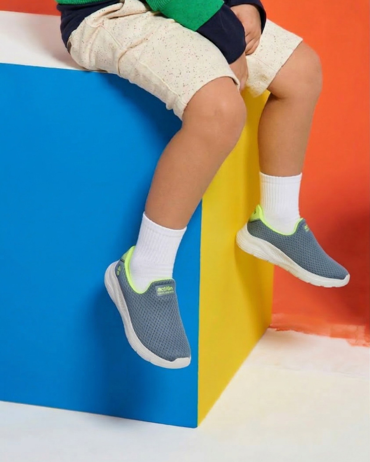 Image of action Athleo MASTER-424 Durable Comfortable Breathable Lighweight Sports Slip-On Boys Slip on Running Shoes
