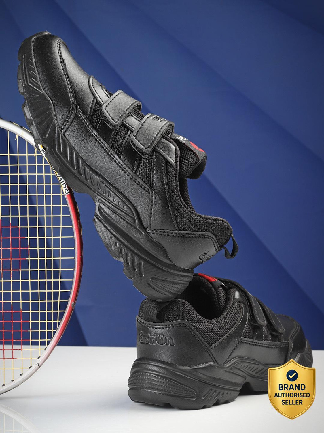 Image of action Athleo Durable Comfortable Breathable Lighweight Casual Velcro Boys & Girls Velcro Running Shoes