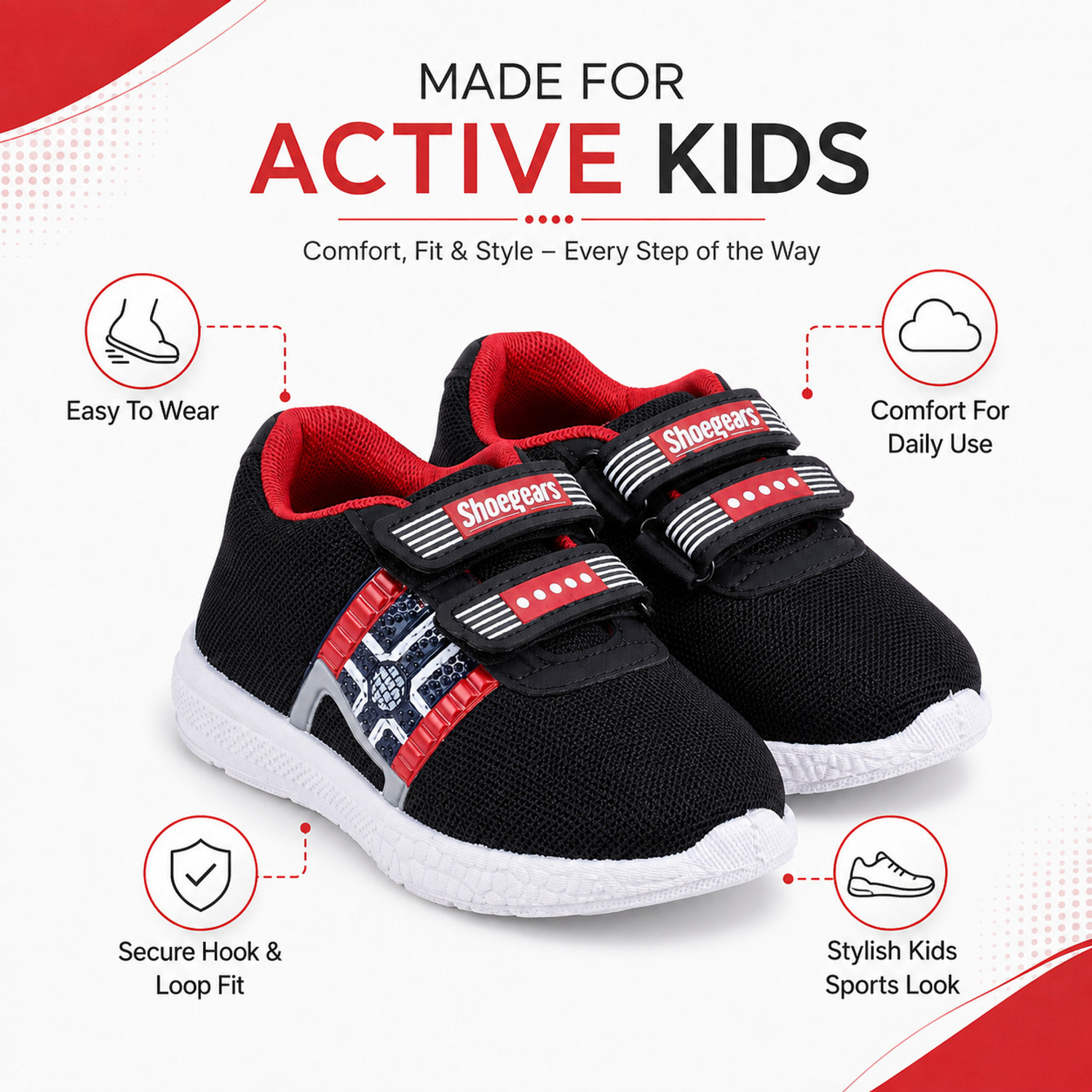 Image of Shoegears Boys Velcro Sneakers