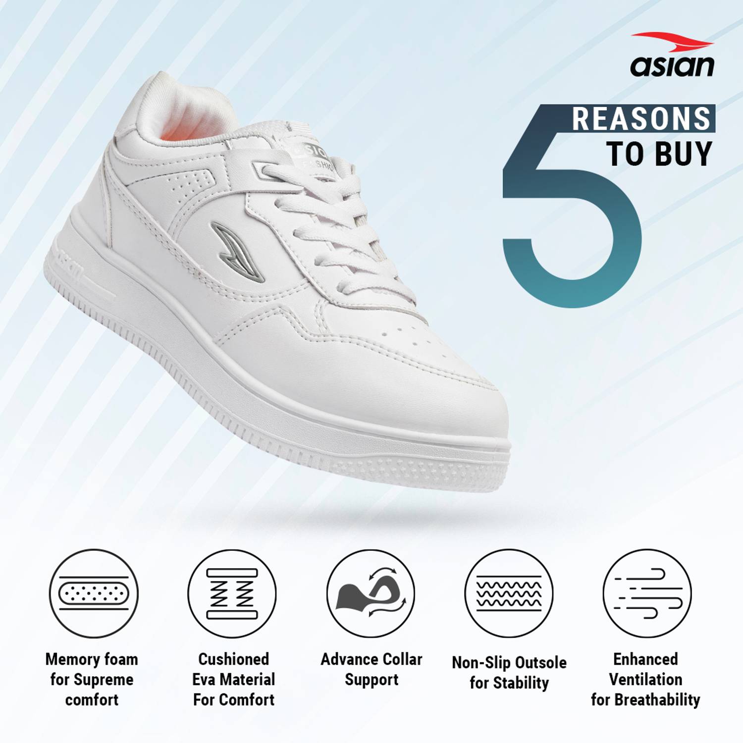 Asian Boys White Lace Sneakers - Image 3