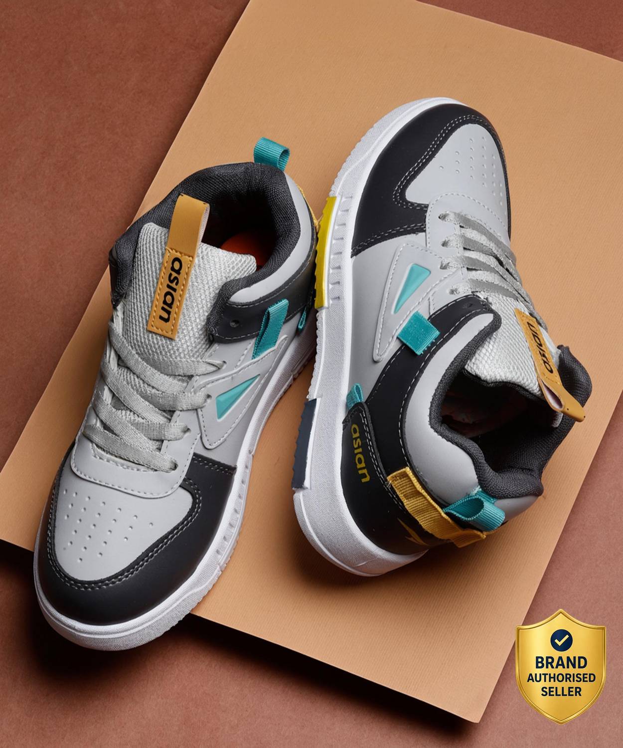 Asian Boys Lace Sneakers Gray - Image 1