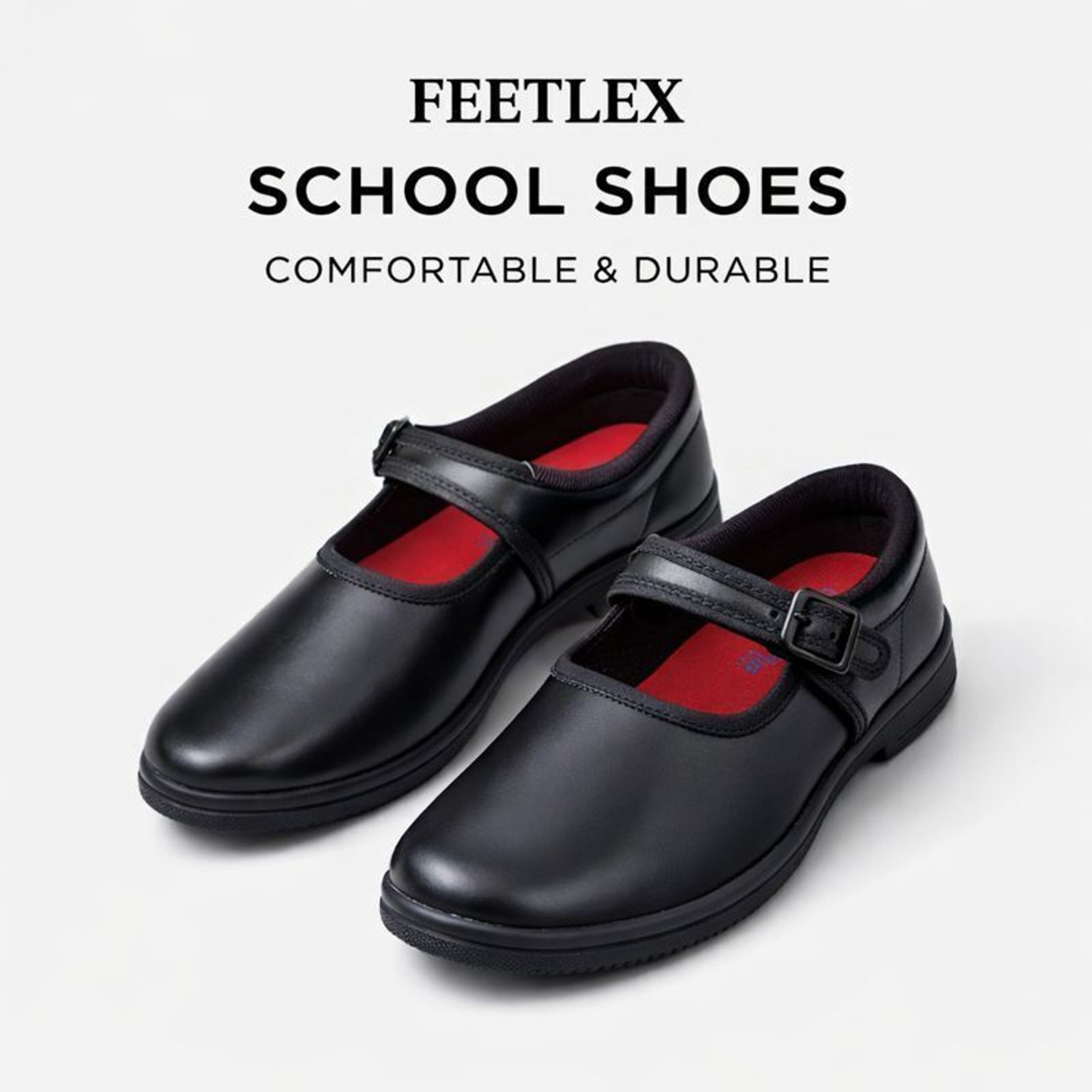 Image of FEETLEX Disney Princess Girls Buckle School Shoes